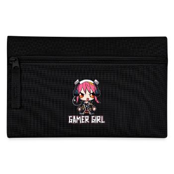 Gaming Konsole PC Zockerin Mädchen Gamer Girl - Federtasche - Schwarz - Vorne