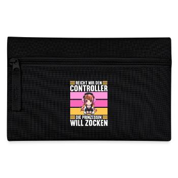 Gaming Konsole PC Zockerin Mädchen Gamer Girl - Federtasche - Schwarz - Vorne