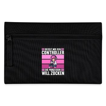 Gaming Konsole PC Zockerin Mädchen Gamer Girl - Federtasche - Schwarz - Vorne