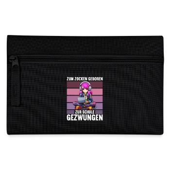 Gaming Konsole PC Zockerin Mädchen Gamer Girl - Federtasche - Schwarz - Vorne