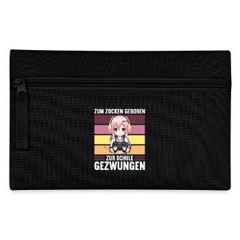 Gaming Konsole PC Zockerin Mädchen Gamer Girl - Federtasche - Schwarz - Vorne