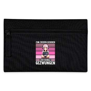Gaming Konsole PC Zockerin Mädchen Gamer Girl - Federtasche - Schwarz - Vorne