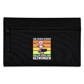 Gaming Konsole PC Zockerin Mädchen Gamer Girl - Federtasche - Schwarz - Vorne