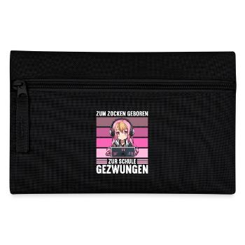 Gaming Konsole PC Zockerin Mädchen Gamer Girl - Federtasche - Schwarz - Vorne