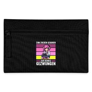 Gaming Konsole PC Zockerin Mädchen Gamer Girl - Federtasche - Schwarz - Vorne
