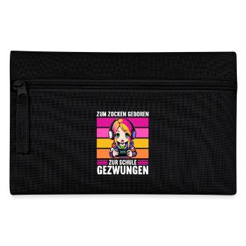 Gaming Konsole PC Zockerin Mädchen Gamer Girl - Federtasche - Schwarz - Vorne