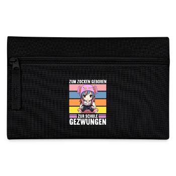 Gaming Konsole PC Zockerin Mädchen Gamer Girl - Federtasche - Schwarz - Vorne