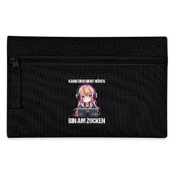 Gaming Konsole PC Zockerin Mädchen Gamer Girl - Federtasche - Schwarz - Vorne