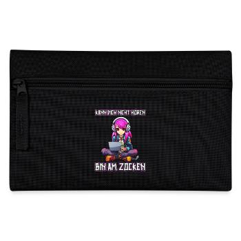 Gaming Konsole PC Zockerin Mädchen Gamer Girl - Federtasche - Schwarz - Vorne