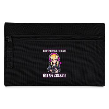 Gaming Konsole PC Zockerin Mädchen Gamer Girl - Federtasche - Schwarz - Vorne
