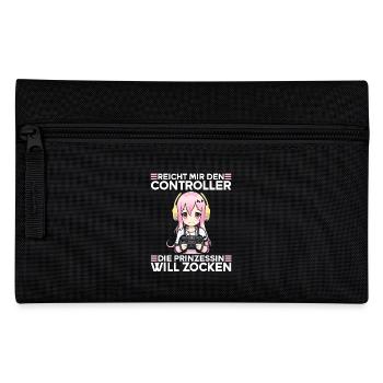 Gaming Konsole PC Zockerin Mädchen Gamer Girl - Federtasche - Schwarz - Vorne