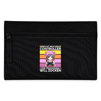 Gaming Konsole PC Zockerin Mädchen Gamer Girl - Federtasche - Schwarz - Vorne