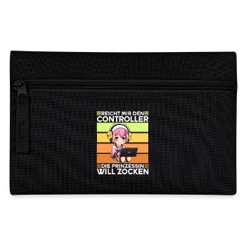 Gaming Konsole PC Zockerin Mädchen Gamer Girl - Federtasche - Schwarz - Vorne
