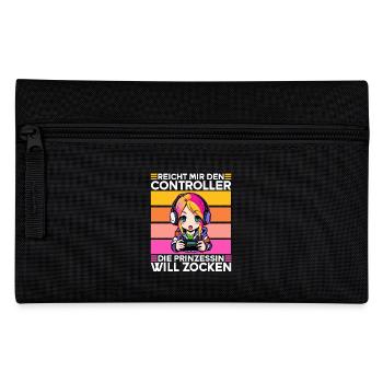 Gaming Konsole PC Zockerin Mädchen Gamer Girl - Federtasche - Schwarz - Vorne