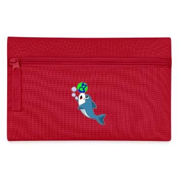 Dolphin Earth Globe - Pencil Case - red - Front