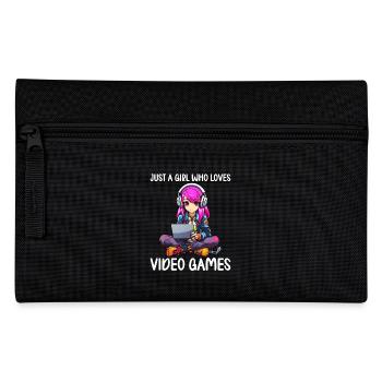 Gaming Konsole PC Zockerin Mädchen Gamer Girl - Federtasche - Schwarz - Vorne