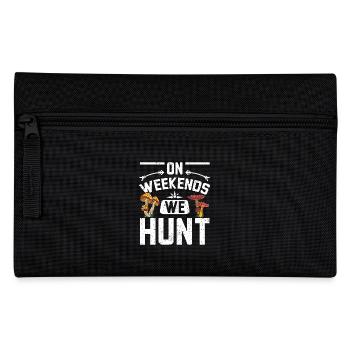On weekends we hunt mushrooms - Federtasche - Schwarz - Vorne