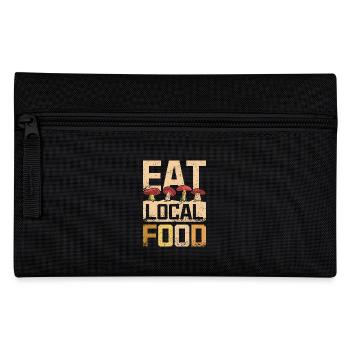 Eat local food mushroom hunting - Pencil Case - black - Front
