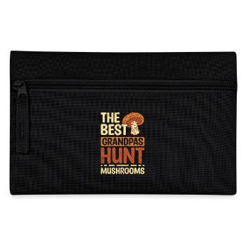 Mushroom hunting grandpa papa grandfather - Pencil Case - black - Front