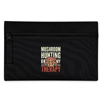 Mushroom hunting is my therapy - Pencil Case - black - Front