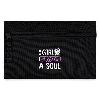 Une fille un yorkie une âme - Trousse - noir - Devant