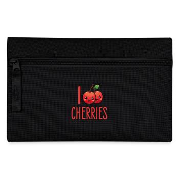 Kirschen Kawaii - Federtasche - Schwarz - Vorne