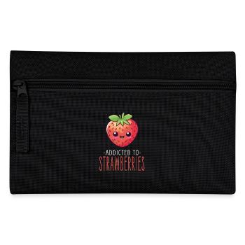 Erdbeere Kawaii - Federtasche - Schwarz - Vorne