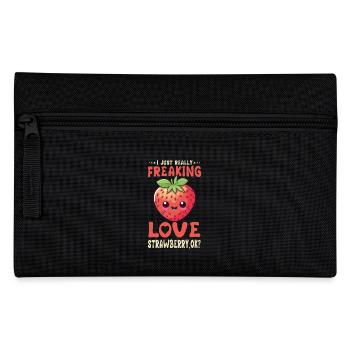 Erdbeere Kawaii - Federtasche - Schwarz - Vorne