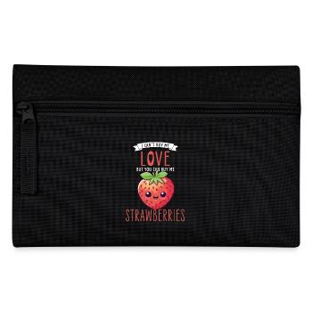 Erdbeere Kawaii - Federtasche - Schwarz - Vorne