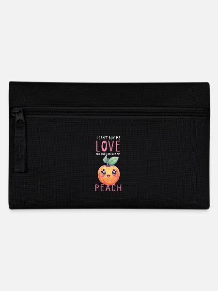 Pfirsich Kawaii - Federtasche - Schwarz