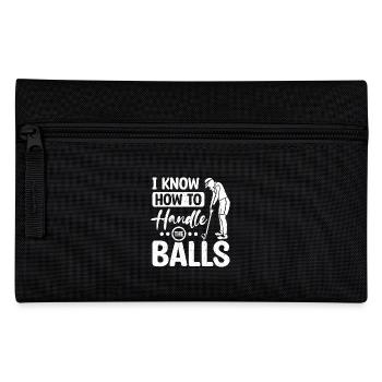 Golf I know how to handle the balls golfing women - Federtasche - Schwarz - Vorne