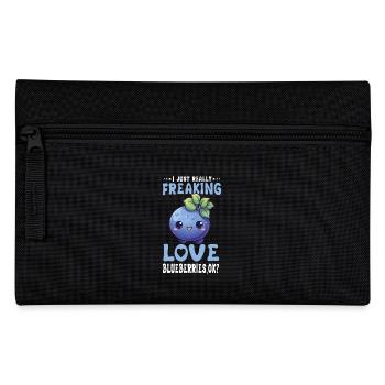 Blaubeere Kawaii - Federtasche - Schwarz - Vorne