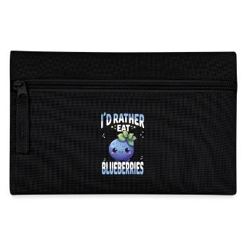 Blaubeere Kawaii - Federtasche - Schwarz - Vorne