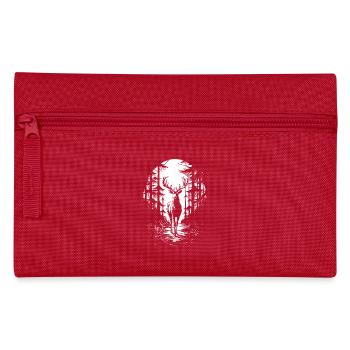 Deer in the woods silhouette - Pencil Case - red - Front