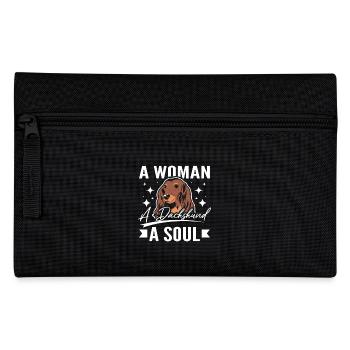 A women a dachshund a soul - Federtasche - Schwarz - Vorne