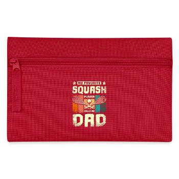 Mon joueur de squash préféré m’appelle papa - Trousse - rouge - Devant