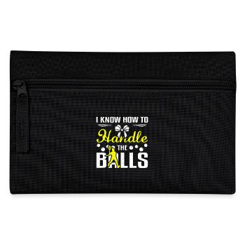 I know how to handle the balls, funny Squash game - Federtasche - Schwarz - Vorne