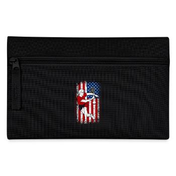 4th of july Usa Proud American Flag Squash Player - Pencil Case - black - Front
