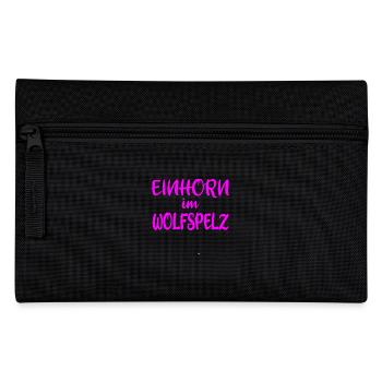 Einhorn Im Wolfspelz Lustiger Spruch - Federtasche - Schwarz - Vorne