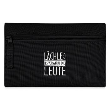 Lächle, Es Verwirrt Die Leute Lustiger Spruch - Federtasche - Schwarz - Vorne