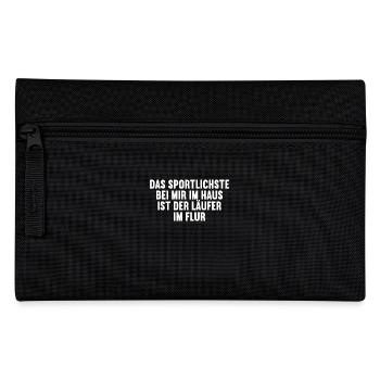 Das Sportlichste im Haus ist der Läufer im Flur - Federtasche - Schwarz - Vorne