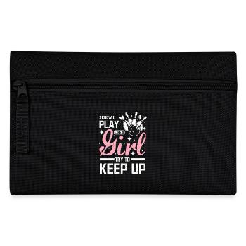 I play bowling like a girl try to keep up - Federtasche - Schwarz - Vorne
