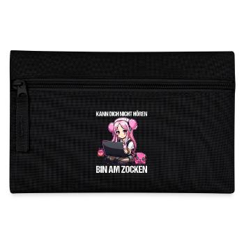 Gaming Konsole PC Zockerin Mädchen Gamer Girl - Federtasche - Schwarz - Vorne