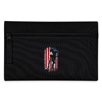 4th of july Usa Proud American Flag Bowling - Federtasche - Schwarz - Vorne