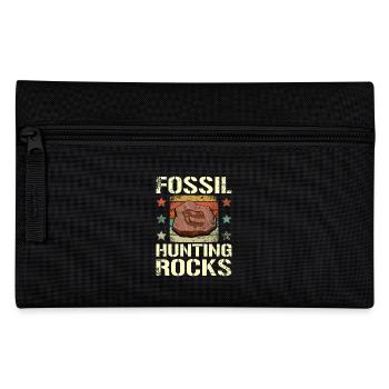 Paleontologist dinosaur fossil hunting rocks - Pencil Case - black - Front