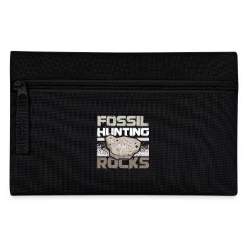 Paleontologist dinosaur fossil hunting rocks - Pencil Case - black - Front