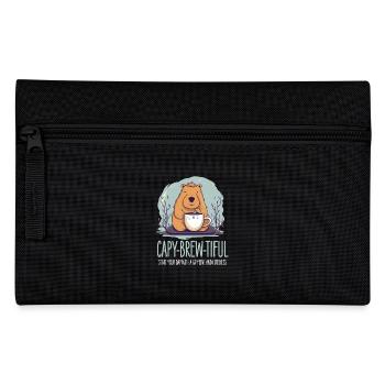 Capybara Kaffee Design - Federtasche - Schwarz - Vorne