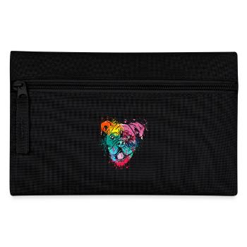 colorful splash art dog lover Boxer Dog - Pencil Case - black - Front