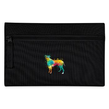 colorful splash art dog lover Boxer Dog - Pencil Case - black - Front