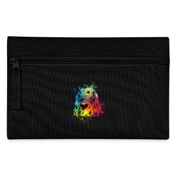 colorful splash art dog lover Dackel - Federtasche - Schwarz - Vorne
